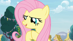 Size: 1920x1080 | Tagged: safe, screencap, angel bunny, fluttershy, pony, she talks to angel, body swap, discovery family logo, female, mare, solo, swap