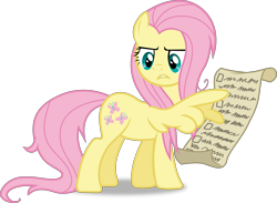 Size: 5717x4188 | Tagged: safe, artist:frownfactory, fluttershy, pegasus, pony, she talks to angel, .svg available, female, frazzled, frazzled hair, list, mare, simple background, solo, svg, transparent background, vector, wing hands, wings