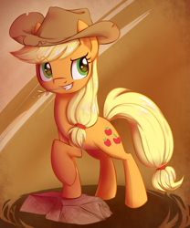 Size: 1000x1200 | Tagged: safe, artist:habijob, applejack, earth pony, pony, female, mare, solo