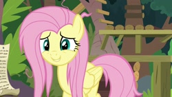 Size: 1920x1080 | Tagged: safe, screencap, fluttershy, pegasus, pony, she talks to angel, female, mare, messy mane, solo