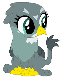 Size: 209x268 | Tagged: safe, artist:janethepegasus, gabby, griffon, alternate universe, chickub, child, female, picture for breezies, simple background, solo, white background