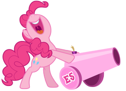 Size: 9662x7050 | Tagged: safe, artist:estories, pinkie pie, earth pony, pony, absurd resolution, party cannon, simple background, solo, transparent background, vector