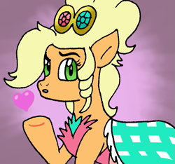 Size: 649x608 | Tagged: safe, artist:cmara, applejack, earth pony, pony, applejewel, clothes, dress, heart, paint tool sai, solo