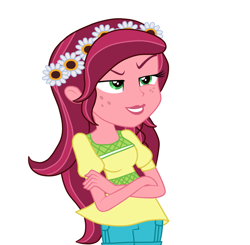 Size: 1024x1004 | Tagged: safe, artist:candys2003, gloriosa daisy, equestria girls, legend of everfree, clothes, female, flower, flower in hair, missing accessory, shorts, simple background, solo, white background