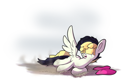 Size: 1300x900 | Tagged: safe, artist:heir-of-rick, songbird serenade, pegasus, pony, my little pony: the movie, crash, crying, female, injured, partial background, simple background, solo, white background