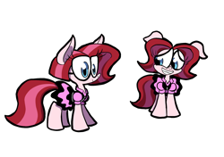 Size: 1241x875 | Tagged: safe, artist:joeywaggoner, oc, oc only, pony, clothes, diane, dress, glasses, pinkie clone, simple background, skirt, solo, the clone that got away, white background