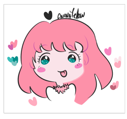 Size: 1491x1398 | Tagged: safe, artist:ananayellow, oc, oc only, oc:fluffle puff, human, female, heart, humanized, looking at you, simple background, solo, tongue out, white background