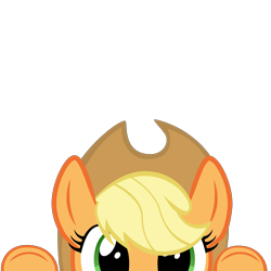 Size: 10000x10000 | Tagged: safe, artist:mrkat7214, part of a set, applejack, earth pony, pony, absurd resolution, cute, jackabetes, peekaboo, peeking, simple background, solo, soon, transparent background, vector