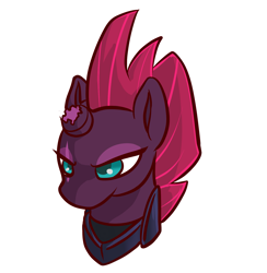 Size: 1763x1810 | Tagged: safe, artist:calmchapsart, tempest shadow, unicorn, my little pony: the movie, broken horn, female, mare, simple background, solo, white background