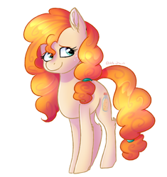 Size: 3146x3349 | Tagged: safe, artist:stella-drawz, pear butter, earth pony, pony, female, mare, simple background, smiling, solo, white background