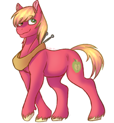 Size: 2142x2312 | Tagged: safe, artist:stella-drawz, big macintosh, earth pony, pony, male, simple background, smiling, solo, stallion, unshorn fetlocks, white background