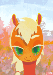 Size: 620x876 | Tagged: safe, artist:wolfiedrawie, applejack, earth pony, pony, animated, frame by frame, gif, looking at you, solo