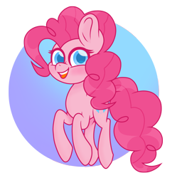 Size: 2080x2152 | Tagged: safe, artist:superanina, pinkie pie, earth pony, pony, abstract background, blushing, circle background, colored pupils, cute, diapinkes, female, mare, open mouth, solo