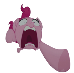 Size: 400x397 | Tagged: artist needed, safe, edit, edited screencap, screencap, pinkie pie, earth pony, pony, my little pony: the movie, background removed, female, funny, funny as hell, looking at you, mare, open mouth, screaming, shrunken pupils, simple background, solo, teeth, transparent background, vector