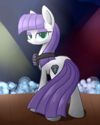 Size: 2400x3000 | Tagged: safe, artist:acersiii, maud pie, headphones, solo, stage, wrong cutie mark