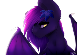 Size: 3507x2480 | Tagged: safe, artist:dino_horse, oc, oc only, oc:spook, bat pony, birthday gift, poison joke, simple background, solo, white background