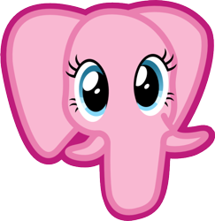 Size: 500x515 | Tagged: safe, artist:byteslice, edit, pinkie pie, elephant, pony, logo, logo edit, logo parody, postgresql, solo, sql