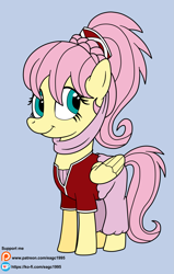 Size: 1843x2893 | Tagged: safe, artist:eagc7, fluttershy, genie pony, pegasus, pony, clothes, cosplay, costume, female, genie, i dream of jeannie, jeannie, ko-fi, mare, patreon, simple background, solo