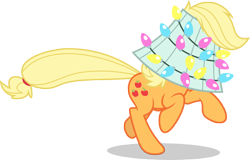 Size: 5000x3209 | Tagged: safe, artist:luckreza8, applejack, earth pony, pony, best gift ever, the great escape room, silly, silly pony, simple background, transparent background, vector, who's a silly pony