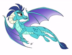 Size: 6432x4908 | Tagged: safe, artist:celestial-rainstorm, princess ember, dragon, absurd resolution, female, flying, simple background, solo, white background