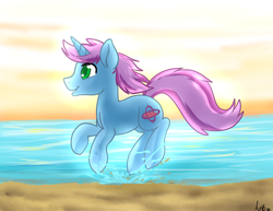 Size: 3850x2975 | Tagged: safe, artist:annakitsun3, oc, oc only, oc:gyro tech, pony, unicorn, beach, male, solo, stallion