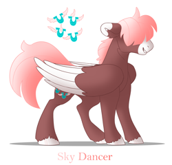 Size: 1600x1538 | Tagged: safe, artist:torusthescribe, oc, oc only, oc:sky dancer, pegasus, pony, male, parent:fluttershy, parent:trouble shoes, parents:troubleshy, simple background, solo, stallion, white background