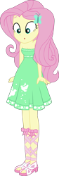 Size: 2288x6842 | Tagged: safe, artist:marcorois, edit, fluttershy, better together, equestria girls, street chic, :o, breasts, cleavage, legs, open mouth, solo, vector