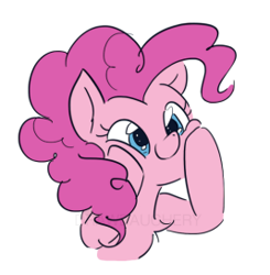 Size: 267x272 | Tagged: safe, artist:drawbauchery, pinkie pie, earth pony, pony, bust, cheek squish, chest fluff, cute, diapinkes, female, mare, portrait, simple background, solo, squishy cheeks, weapons-grade cute, white background