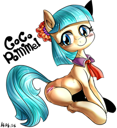 Size: 889x972 | Tagged: safe, artist:nekubi, coco pommel, dock, hock, simple background, solo