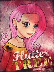 Size: 3096x4128 | Tagged: safe, artist:cecifrazier, artist:lizethehedgehog, fluttershy, human, fluttertree, humanized, solo