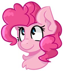 Size: 1024x1153 | Tagged: safe, artist:pointdelta, pinkie pie, earth pony, pony, bust, chest fluff, cute, diapinkes, female, head only, portrait, simple background, solo, transparent background