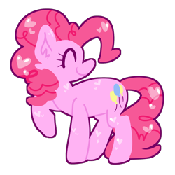 Size: 2500x2500 | Tagged: safe, artist:screamingforest, pinkie pie, earth pony, pony, cute, diapinkes, ear fluff, eyes closed, female, heart, mare, profile, simple background, solo, transparent background