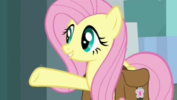 Size: 1920x1080 | Tagged: safe, screencap, fluttershy, pegasus, pony, daring doubt, saddle bag, solo