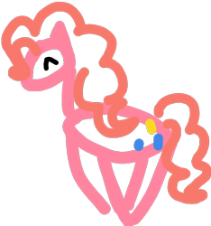 Size: 674x720 | Tagged: safe, artist:xenophilie, derpibooru exclusive, pinkie pie, earth pony, pony, 1000 hours in ms paint, eyes closed, majestic as fuck, minimalist, modern art, quality, simple background, solo, transparent background