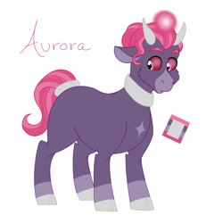 Size: 1262x1366 | Tagged: safe, artist:patchworkpupper, oc, oc only, oc:aurora, hybrid, female, interspecies offspring, magic, offspring, parent:lord tirek, parent:twilight sparkle, parents:twirek, simple background, white background