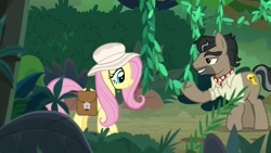 Size: 1920x1080 | Tagged: safe, screencap, doctor caballeron, fluttershy, pegasus, pony, daring doubt, hat, saddle bag