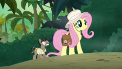 Size: 1920x1080 | Tagged: safe, screencap, doctor caballeron, fluttershy, pegasus, pony, daring doubt, hat, saddle bag