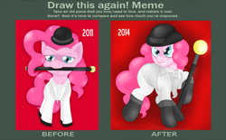 Size: 2465x1526 | Tagged: safe, artist:blackbewhite2k7, a clockwork orange, alex delarge, art meme, crossover, draw this again