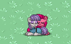 Size: 258x161 | Tagged: safe, bubble berry, bubblini davinci berry, maud pie, pinkie pie, pony, brother and sister, female, male, pinkamena diane pie, pony town, rule 63, siblings