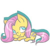 Size: 200x200 | Tagged: safe, artist:cloudbrownie, fluttershy, pegasus, pony, chibi, cute, prone, shyabetes, simple background, smol, solo, transparent background