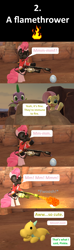 Size: 1920x6480 | Tagged: safe, artist:red4567, fluttershy, spike, dragon, earth pony, pegasus, pony, comic:6 ways to reheat the dragon eggs, sweet and smoky, 3d, comic, dragon egg, flamethrower, pinkie pyro, pyro, source filmmaker, team fortress 2, weapon