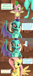 Size: 1920x4320 | Tagged: safe, artist:red4567, fluttershy, princess ember, spike, dragon, pegasus, pony, comic:6 ways to reheat the dragon eggs, sweet and smoky, 3d, comic, dragon egg, ending, source filmmaker