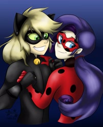 Size: 1655x2048 | Tagged: safe, artist:sadistic star, applejack, rarity, human, applecat, chat noir, clothes, cosplay, costume, crossover, cute, female, humanized, jackabetes, ladynoir, lesbian, miraculous ladybug, raribetes, rarijack, shipping