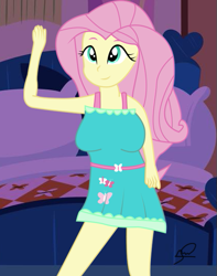 Size: 423x538 | Tagged: safe, artist:marcorois, fluttershy, equestria girls, anatomically incorrect, clothes, dress, solo