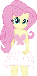 Size: 4884x9998 | Tagged: safe, artist:marcorois, fluttershy, equestria girls, absurd resolution, bare shoulders, breasts, cleavage, clothes, cute, dress, female, shyabetes, solo, vector