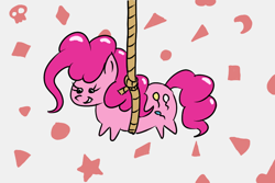 Size: 750x500 | Tagged: safe, artist:friendshipishorses, pinkie pie, pony, atg 2019, chubbie, cute, diapinkes, dot eyes, newbie artist training grounds, rope, shapes, solo, stars