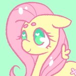 Size: 150x150 | Tagged: safe, artist:softyshy, fluttershy, pegasus, pony, beanbrows, bust, cute, eyebrows, female, floating wings, floppy ears, heart eyes, icon, mare, no pupils, portrait, shyabetes, simple background, smiling, solo, teal background, three quarter view, wingding eyes, wings