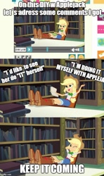 Size: 500x843 | Tagged: safe, edit, edited screencap, screencap, applejack, diy with applejack, equestria girls, friendship games, applejack's hat, boots, caption, cowboy hat, feet on table, female, hat, image macro, shoes, solo, stetson, text