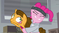 Size: 1920x1080 | Tagged: safe, screencap, cheese sandwich, pinkie pie, pony, the last laugh