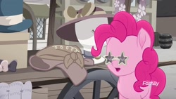 Size: 1920x1080 | Tagged: safe, screencap, pinkie pie, pony, rainbow roadtrip, animation error, sunglasses